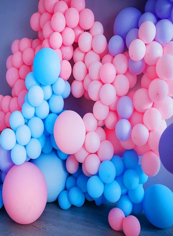 Flyloons Blue Pink Pastel Balloons Pack of 100 for birthday decoration items also suitable Baby Shower, Anniversary, Wedding, Celebration, Party - Image 1